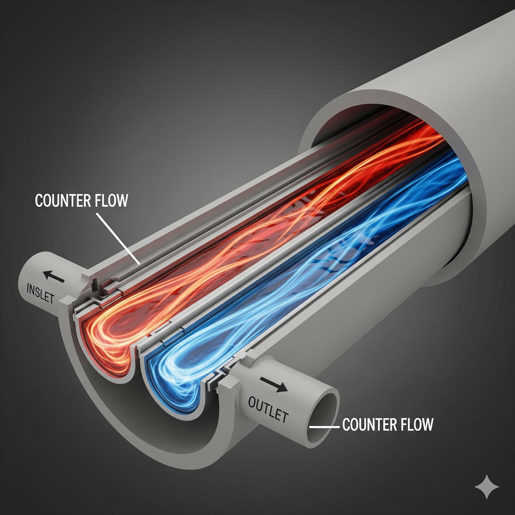 Understanding Counter-Flow Heat Exchangers, LMTD for a counter-flow arrangement banner