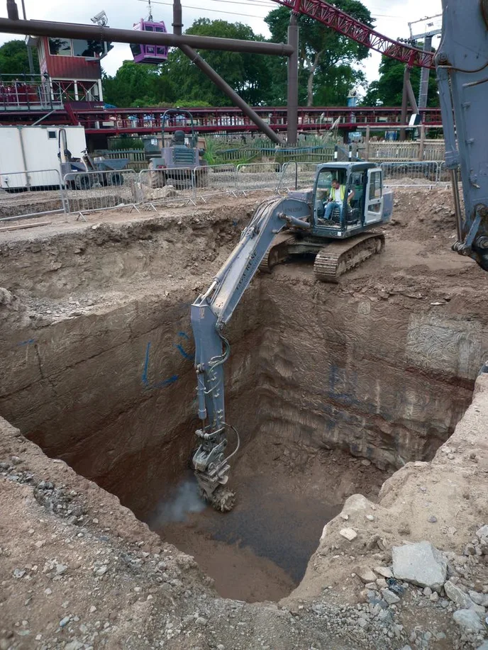 Process of Center line Marking and Excavation in Construction banner